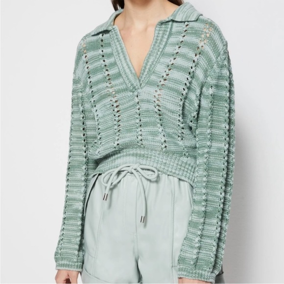 Jonathan Simkhai Sweaters - Berenice Open-Knit Polo Sweater